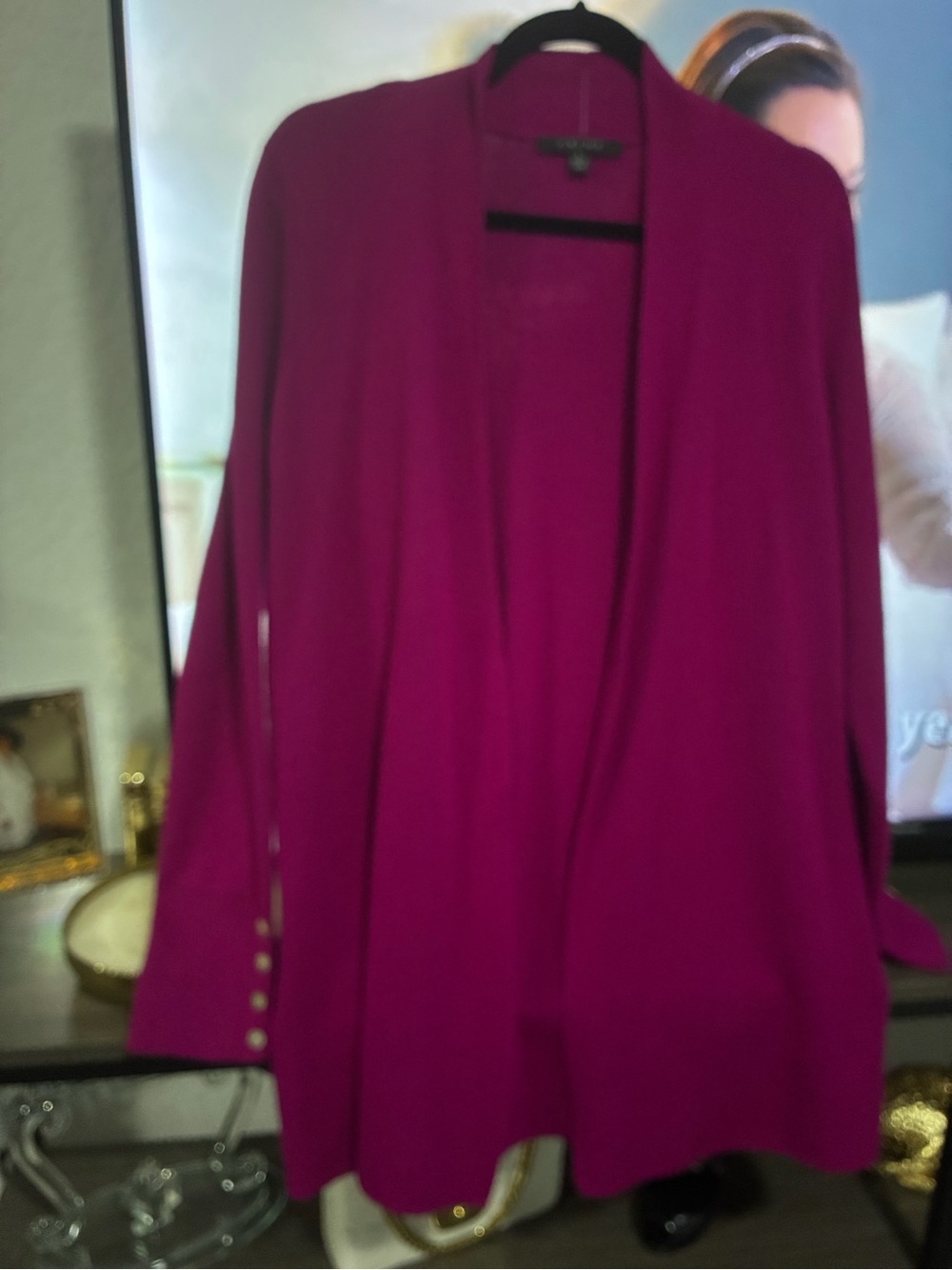 Cyrus Fuchsia Open-Front Women's Cardigan